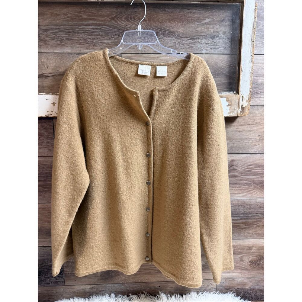 Elisabeth Williams RARE Australian 2XL Boiled Wool Cardigan Lagenlook Boho Flaws